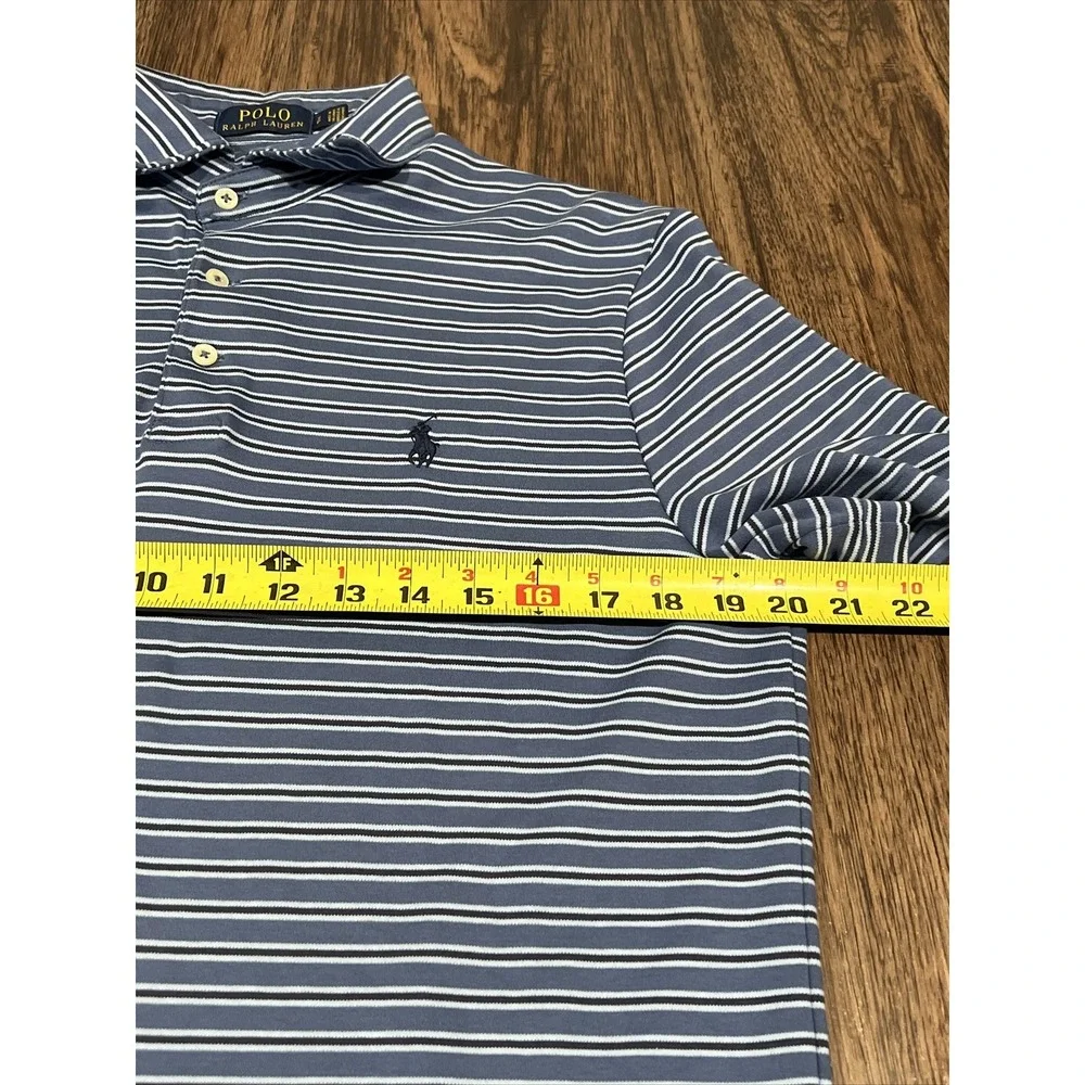 RALPH LAUREN Men's Blue Quarter Button Polo T-Shirt Size SP Great!!